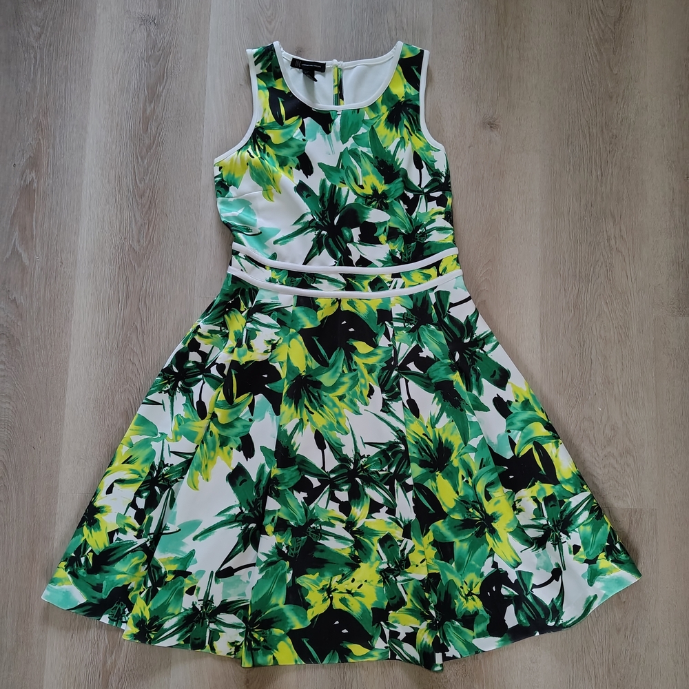 Floral Green and Yellow Kids Dress